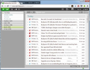 Netvibes omogoča »reader view«, ki vire RSS predstavi enako kot Googlov bralnik.