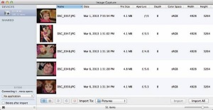 Pri uvozu fotografij v Maca se izkaže skriti pripomoček Image Capture