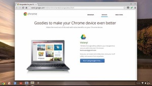 Ob nakupu Samsungovega Chromebooka dobimo 100 GB oblačnega prostora v Googlovem oblaku Drive. Darilo velja za dve leti, potem bo dostop do oblaka omejen. Podatki bodo še vedno dostopni, nalaganje novih pa ne bo več mogoče.
