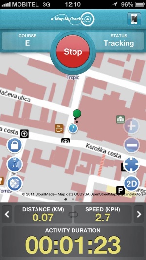 MapMyTracks je namenjen spremljanju lokacije pri gibanju ali športni dejavnosti.