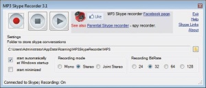MP3 Skype Recorder je pravo orodje za vse, ki veliko klepetajo prek programa/storitve Skype, saj jim ponuja avtomatizirano snemanje vseh klicev.