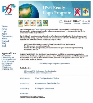 Program podeljevanja logotipov glede na stopnjo pripravljenosti na IPv6.