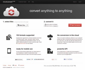 CloudConvert je nedvomno najbolj »vsemogočna« spletna stran za pretvorbo datotek. Ponuja celo vtičnik (API), s katerim njene funkcionalnosti lahko vgradimo v druge aplikacije.