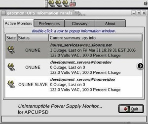 Aplikacija za nadzor brezprekinitvenega napajalnika, ki omogoča tudi varno zaustavitev, gapcmon UPS Monitor