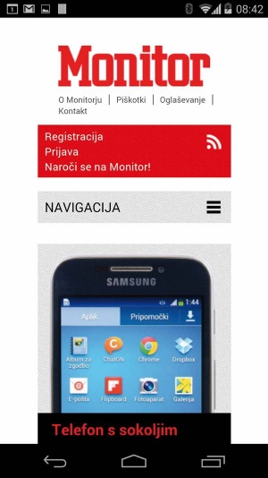 Chrome na tako hitrem in velikem telefonu je pravi užitek.