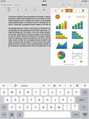 Pages se je v zadnji inačici za iPad poistovetil z istoimenskim programom z jabolčnega namizja. Enake zmožnosti, kot v OS X, imajo z njim tudi uporabniki telefonov iPhone, le zaslonskega prostora za udobno delo jim zmanjka.