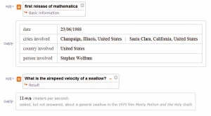 Povezava na Wolfram Alpha je odlična pridobitev zadnjih dveh različic Mathematice. Pri nakupu programa moramo biti pozorni na dnevno dovoljeno število klicev, ki se razlikuje glede na različice, ki so na voljo.