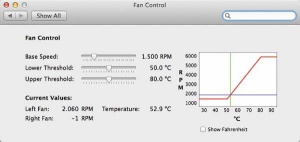 Privzete nastavitve delovanja ventilatorjev najlaže spreminjamo ob pomoči programskega pripomočka, kot je Fan Control for Mac.
