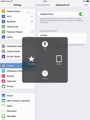 AssistiveTouch je priročna zmožnost enoročnega upravljanja tablice, ki jo dodatno osmislita tako manjši iPad Mini kot lažji iPad Air.