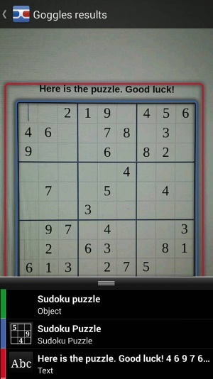 Google Goggles namesto nas rešuje uganke sudoku.