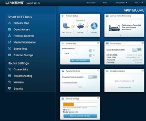Uporabniški vmesnik je pregleden in hiter, do njega pridemo tudi prek Linksysove storitve v oblaku.