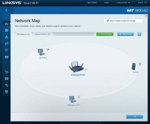 Grafični prikaz odjemalcev zna biti koristen pri več priklopljenih napravah, hitro vidimo, katero omrežje uporabljajo (torej 5 GHz ali 2,4 GHz), preverimo pa lahko tudi prenos podatkov za vsako napravo posebej.