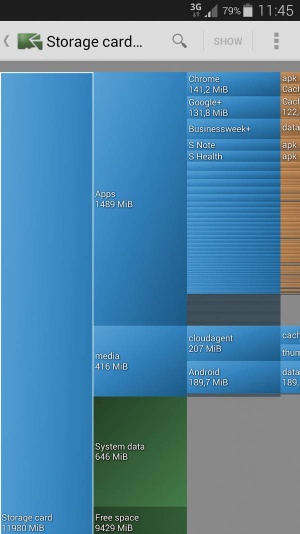 Zaseden in razpoložljiv prostor je najlaže pregledati s programom Disk Usage. 