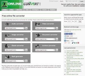 Spletni čarovnik Online Converter je celostna rešitev, ki poleg pretvarjanja dokumentov v PDF ponuja tudi orodja za spreminjanje zvočnih datotek, fotografij, video posnetkov in elektronskih knjig.