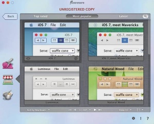 S Flavours prilagodimo videz OS X lastnemu okusu. Na sliki je prikazano posnemanje Applovega mobilnega operacijskega sistema iOS.