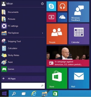 Nov menu Start v operacijskem sistemu Windows 10