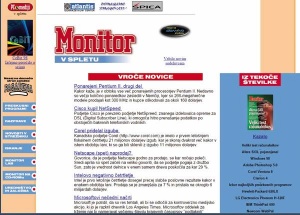 Prva zabeležena Monitorjeva spletna stran, 7. julij 1998 (imeli smo jo sicer že nekaj prej).
