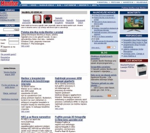 Nedavna podoba monitorja.si, avgust 2009