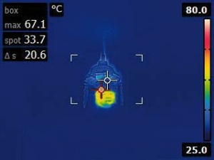 Posnetki IR različnih svetil po 15-sekundnem vklopu