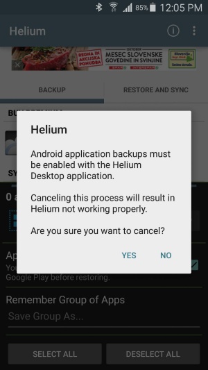 Vse zmožnosti programa Helium so na voljo tako uporabnikom s korenskim dostopom kot tistim brez njega. Slednji za uspešno varovanje potrebujejo povezavo z računalnikom in pomožen namizni program.