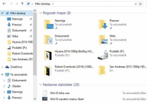 	Hitri dostop v Windows 10 resnično pohitri delo s pogosteje rabljenimi datotekami in mapami.