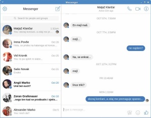 Funkcionalen, pregleden in polno funkcionalen je Messenger for Desktop.