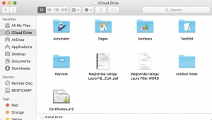 Vsebina osebnega oblaka iCloud Drive je v raziskovalcu Finder prikazana kot običajna lokacija v datotečnem sistemu.