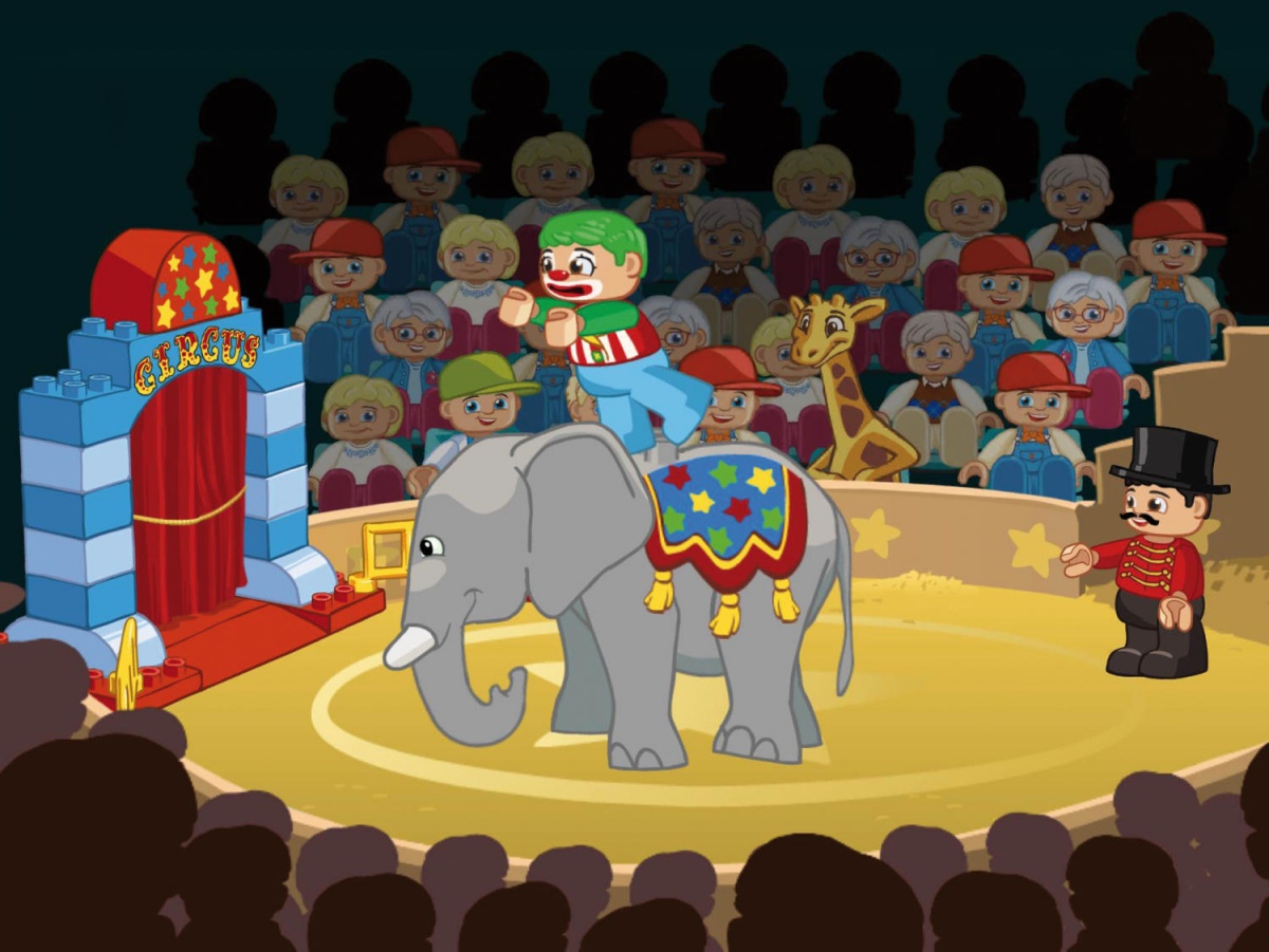 Z digitalnimi kockami Lego DUPLO naraščaj med drugim  doživi izkušnjo življenja v cirkusu.