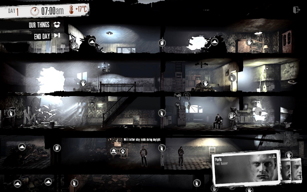 Ljubitelji strelskih iger naj se naslovu This War of Mine izognejo v velikem loku, saj jih bo izkušnja potrla in jim za vedno skazila užitek ob igranju (lahkotnejše) vojne.