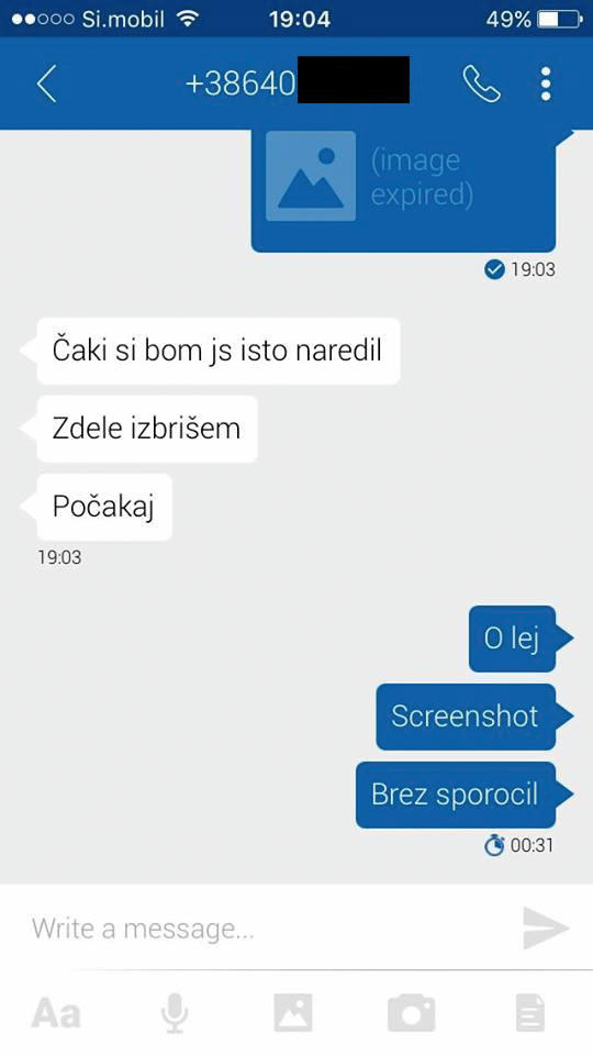 Na iOS je mogoče narediti posnetek zaslonske slike.