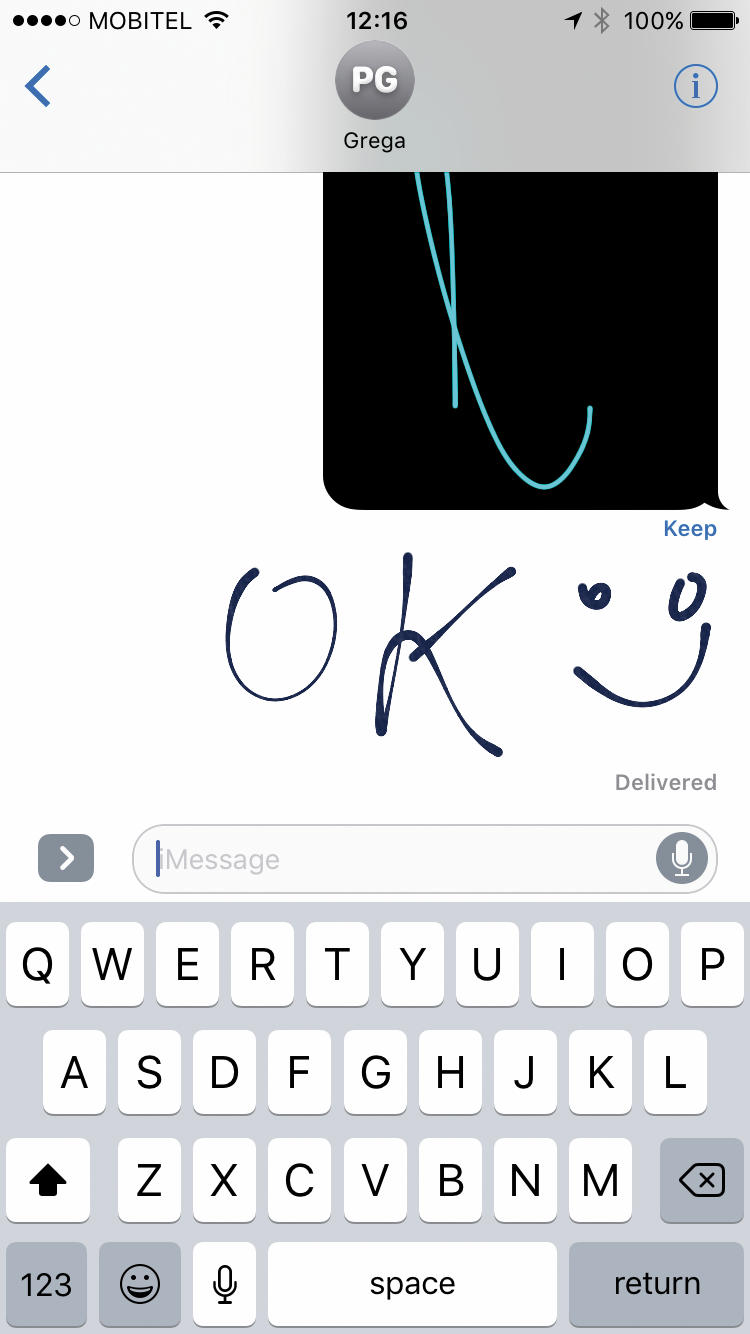 Po iMessageu lahko po novem pošljemo sliko, ki smo jo narisali, podpis ali besedilo.