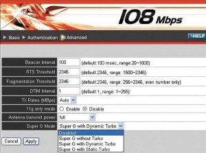 Turbo G oz. 108 Mb/s