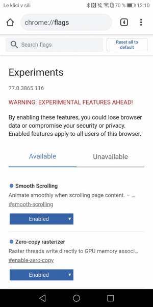 Poskusni zajček Chrome - Chrome Flags!