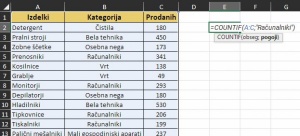 Nekaj uporabnih za Excel