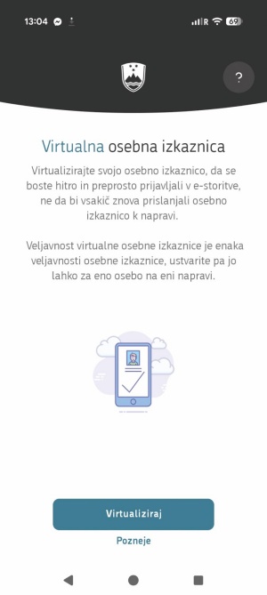 Osebna izkaznica na telefonu