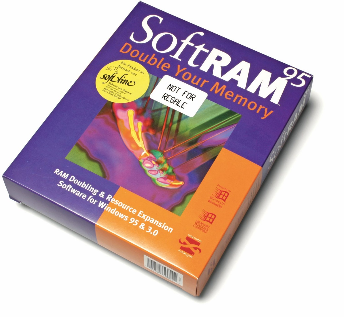 Na embalaži programa SoftRAM 95 so bili uradni logotipi, ki so namigovali na podporo Microsofta.
