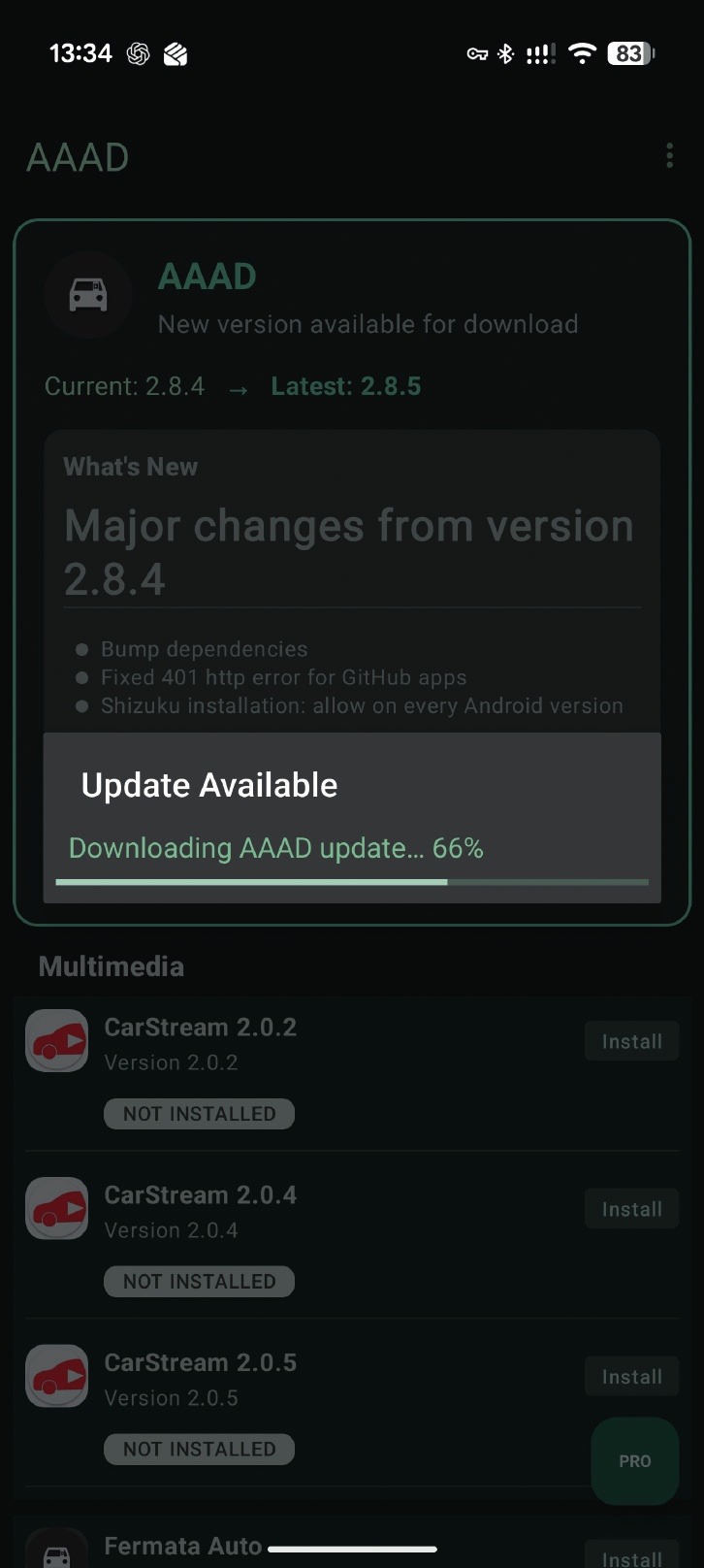 AAAD 2.8.4 in ponujena nadgradnja; AAAD je vhod do več neuradnih aplikacij za Android Auto.