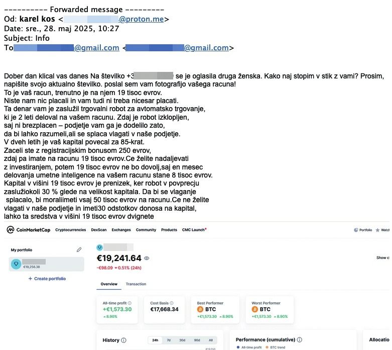 Kriptoprevara. Slika: varninainternetu.si