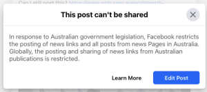 Facebook v Avstraliji blokiral deljenje vsebin medijev