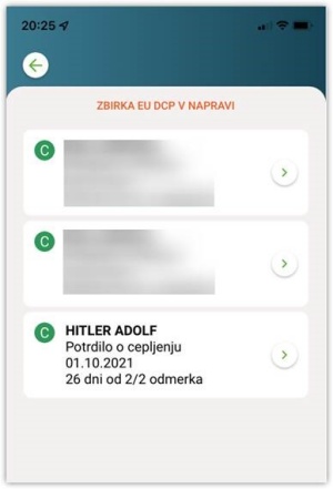 Tudi Adolf Hitler ima veljavno evropsko Covidno potrdilo!