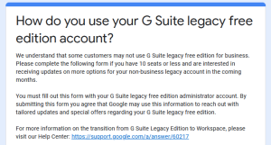 Google bo morda omogočil migracijo brezplačnih računov G Suite