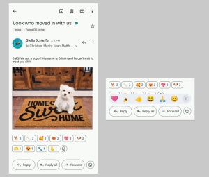 Gmail dobiva emotikone