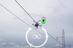 Danci razvili drone, ki se polnijo na daljnovodih