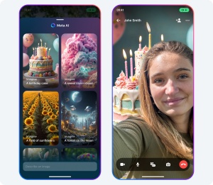 Messenger z umetno inteligentnimi ozadji