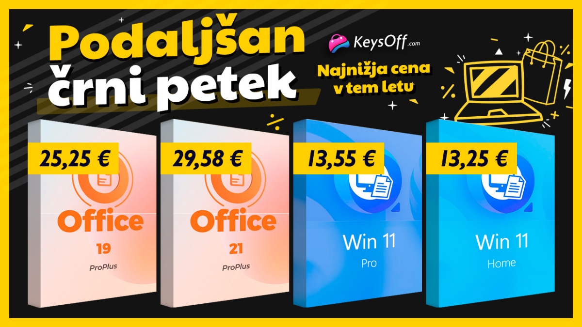 Keysoff Black Friday podaljšana razprodaja: originalni Windows 11 in MS Office 2021 že od 13 evrov &ndash; najboljša cena leta 2025!
