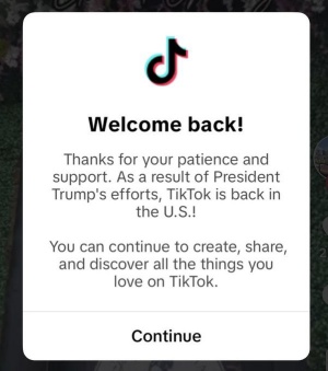 TikTok za en dan prepovedan, danes že nazaj