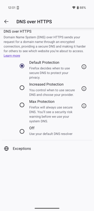 <span><span>Firefox z najhitrejšo zaščito DNS na Androidu</span></span>