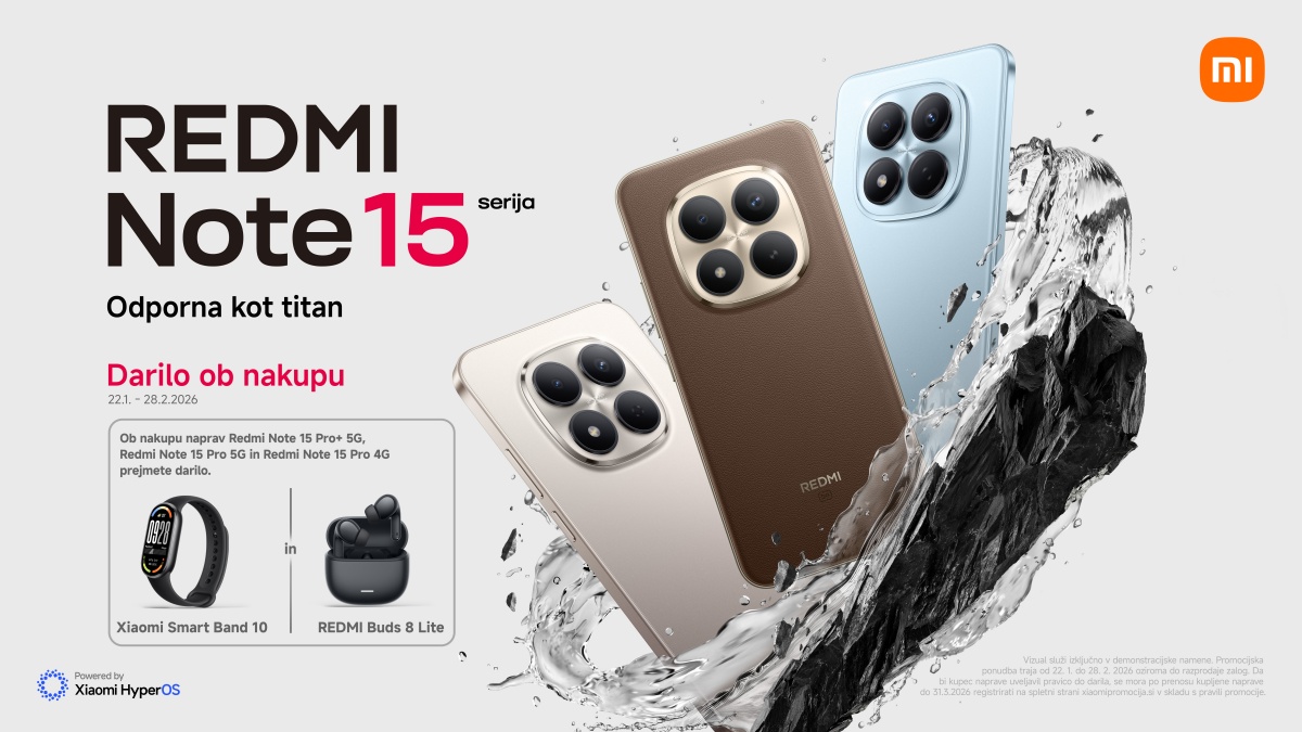Xiaomi predstavlja serijo REDMI Note 15: odpornost titana in napredne fotografske funkcije