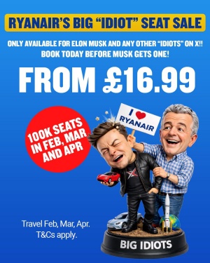 Merjenje k***** ali kdo je večji idiot: Ryanair in Elon Musk?