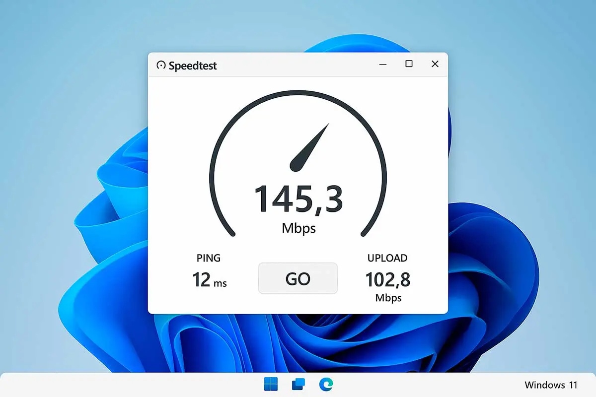 Windows dobi test hitrosti omrežja